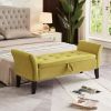 51.5" Bed Bench with Storage Green Velvet