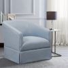 Earl Sky Blue Skirted Swivel Chair