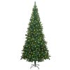 Artificial Christmas Tree with LEDs L 94.5" Green