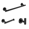 3-piece stainless steel bathroom towel rack set wall-mounted-black