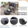 Orisfur. 360¬∞ Swivel Accent Barrel Chair with Storage Ottoman & 4 Pillows, Modern Linen Leisure Chair Round Accent for Living Room