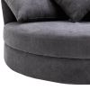 Orisfur. 360¬∞ Swivel Accent Barrel Chair with Storage Ottoman & 4 Pillows, Modern Linen Leisure Chair Round Accent for Living Room