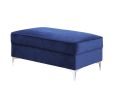 ACME Bovasis Ottoman in Blue Velvet LV00367