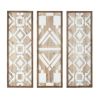 Natural Mandal Two-tone Geometric 3-piece Wood Wall Decor Set