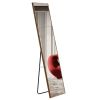 Brown Solid Wood Frame Full-length Mirror, Dressing Mirror, Bedroom Home Porch, Decorative Mirror, Clothing Store, Floor Mounted Large Mirror, Wall Mo