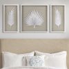 Sabal Framed Rice Paper Palm Leaves 3-piece Shadowbox Wall Decor Set