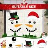 1 Set, Magnet Sticker, Merry Christmas Decorative Garage Door Decorative Snowman Magnet Sticker, Refrigerator Snowman Face Garage Sticker Set, Reflect