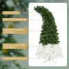 6FT Hinged Fir Artificial Fir Bent Top Christmas Tree, Xmas Tree Bendable Santa Hat Style Christmas Tree Holiday Decoration, 1250 Lush Branch Tips, 30