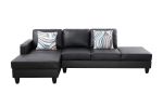 Black Faux Leather 2-Piece Couch Living Room Sofa Set