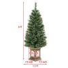 4 Feet Pre-Lit Potted Christmas Tree Pine Needles