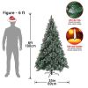 6ft Christmas Tree Artificial Full Xmas Trees,Green, for Holiday,Home,Office,Party Decoration,750 Branch Tips Metal Hinges & Foldable Base