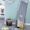 Brown Solid Wood Frame Full-length Mirror, Dressing Mirror, Bedroom Home Porch, Decorative Mirror, Clothing Store, Floor Mounted Large Mirror, Wall Mo