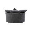 Orisfur. 360¬∞ Swivel Accent Barrel Chair with Storage Ottoman & 4 Pillows, Modern Linen Leisure Chair Round Accent for Living Room