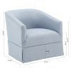 Earl Sky Blue Skirted Swivel Chair