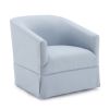 Earl Sky Blue Skirted Swivel Chair