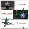 3ft Top With Stars, Plastic Base, PVC Material, 12 Light Colorful Discoloration With Snow Flakes, 85 Branches, Christmas Tree, Green