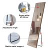 Brown Solid Wood Frame Full-length Mirror, Dressing Mirror, Bedroom Home Porch, Decorative Mirror, Clothing Store, Floor Mounted Large Mirror, Wall Mo