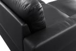 Black Faux Leather 2-Piece Couch Living Room Sofa Set