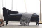 [New+Video] 58" Velvet Chaise Lounge,Button Tufted Right Arm Facing Lounge Chair with Nailhead Trim & Solid Wood Legs for Living Room or Office, Sleep