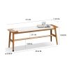 Design Natural Oak Wood Dining Bench Bed Bench for Dining Room, Bedroom, Bathroom (White)