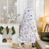 6ft 845 Branches Hanging Tree Structure PVC Material White Round Head 300 Lights Cool Color 8 Modes With Remote Control Christmas Tree