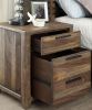 1pc Nightstand Only Transitional Rustic Natural Tone Solid wood Felt Lined Drawers Metal Handles Black Bar Pull Bedroom Furniture