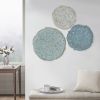 Rossi Textured Feather 3-piece Metal Disc Wall Decor Set