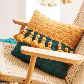 Braided Pillow Travel Office Accessories (Option: Turmeric Dark Green-45x45cm With Core)