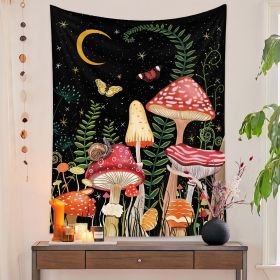 European Retro Mushroom Hanging Cloth Plant Homestay Tapestry (Option: J-150X130CMInstallation package)