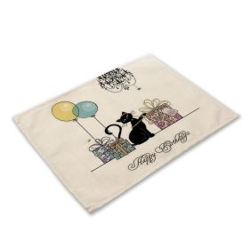 Animal Cat Heat Proof Mat Western-style Placemat Fabric Tableware (Option: MA0125 5)