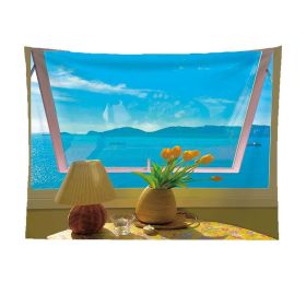 False Window Window Scenery Background Cloth (Option: Sea salt lemon-150x200cm)