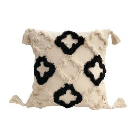 Bohemian Line Tufted Pillow Cover (Option: Plum Blossom Black-45 X45cm Without Core)