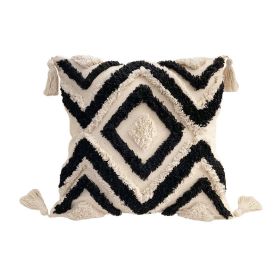 Bohemian Line Tufted Pillow Cover (Option: Diamond In Black-45 X45cm Without Core)