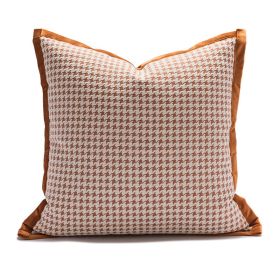 Tassel Lace Pillow Modern Wine Houndstooth Orange Cushion Cover (Option: Houndstooth-45 X45cm Without Core)