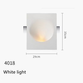 Minimalist Recessed Living Room Wall Sconce Plaster Without Frame (Option: White E White light 29X35CM)