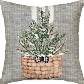 Winter Series Throw Pillow Cover Linen (Option: W022731-45x45cm)