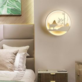 Modern Simple Bedroom Bedside Wall Lamp (Option: Rural households-Tricolor dimming)