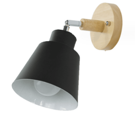 Wooden Zipper Bedside Wall Lamp (Option: Black-Without switch-With light source)