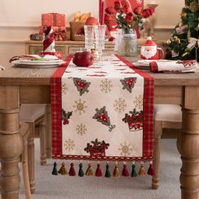 Yarn-dyed Jacquard Cartoon Elk Christmas Tree Pillow Cover (Option: Color woven gift box-35x270cm)