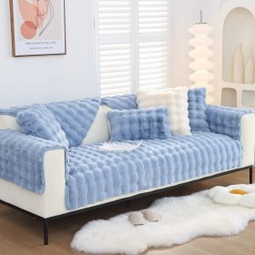 Warm Sofa Bubble Plush Pillowcase Pillow (Option: Light Blue-45x45cm pillow)