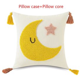 Loop Pillow Cover Tufted Ins Wind Hotel Homestay (Option: Moon With Core-45x45cm)