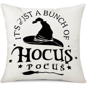 Halloween Pillow Cover Holiday Home Sofa Witch Broom Letter Printing (Option: B-45x45cm)