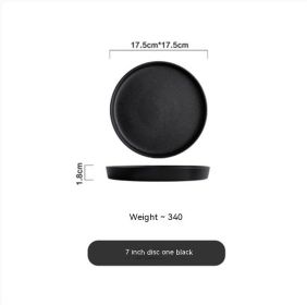 Snow Glaze Foreign Trade Ceramic Dining Plate (Option: 7 Inch Disc Black)