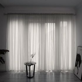 Simple And Modern Balcony Solid Color Gauze Curtain (Option: Silver-3x2.7Hook)