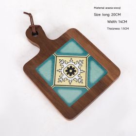 Vintage Solid Wood Tile Handle Potholder (Option: Retro Color G)