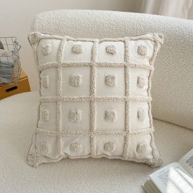 Modern Simple Embroidery Towel  Pillowcsae (Option: White Plaid Square X 45cm-Single Pillowcase)