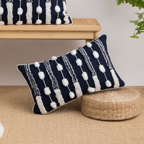 Bohemian Pillow Ins Style Simple Nordic Tufted Pillowcase (Option: Loop Velvet Saiya Waist Pillow-30x50cm Without Core)