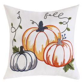 Pumpkin Embroidered Halloween Pillow Cover (Option: Pumpkin8-45 X45cm Pillow Cover)