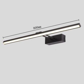 LED Bathroom Bathroom Mirror Headlight (Option: Black 800mm 16W-Positive white light)