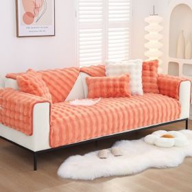 Warm Sofa Bubble Plush Pillowcase Pillow (Option: Orange Red-45x45cm pillow)